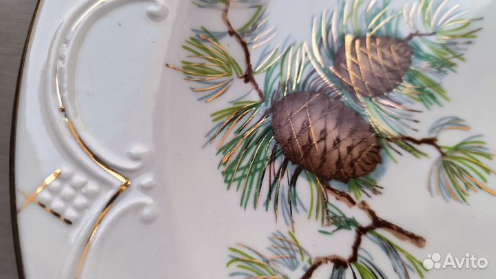 Блюдо с шишками тарелка Хайта 30 см,цена за оба