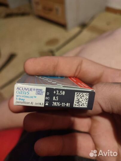 Линзы контактные acuvue oasys, acuvue moist.+3.50