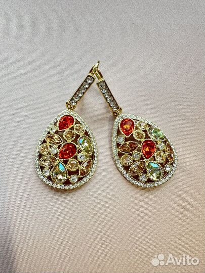 Серьги с кристалами swarovski