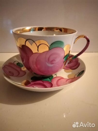 Чашка с блюдцем фарфор Дулево