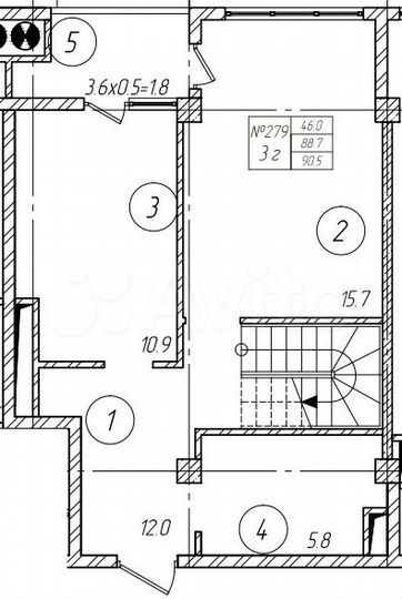 3-к. квартира, 91,4 м², 10/11 эт.