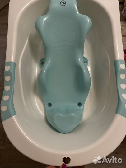 Ванна детская для купания с горкой happy baby