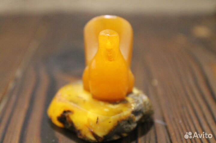 Ретро Янтарная Фигура Глухарь Из СССР Янтарь