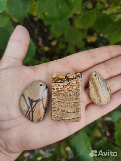 Яшма Пейзажная Камень Кулон Подвеска