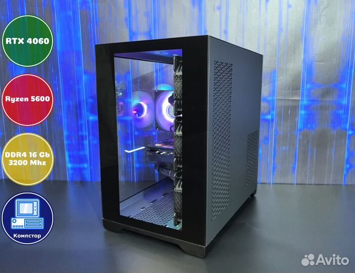 Сборка мощного пк AMD5600-RTX4060-16DDR4-UVP53-A520