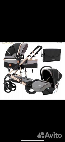 Коляска 3 в 1 + автолюлька luxmom
