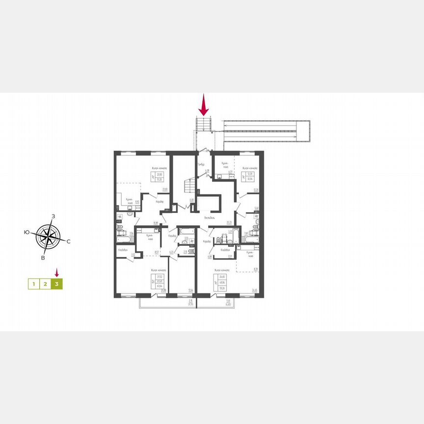 Квартира-студия, 51,2 м², 1/5 эт.