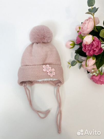 Новая зимняя шапка для девочки 3-6 мес
