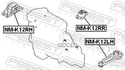 Подушка двигателя задняя (nissan primera P12 20
