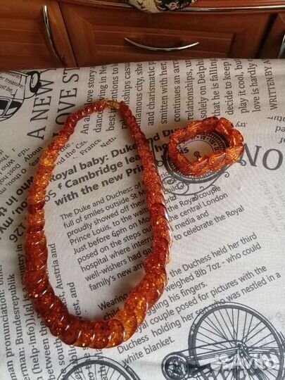 Янтарные бусы и браслет СССР