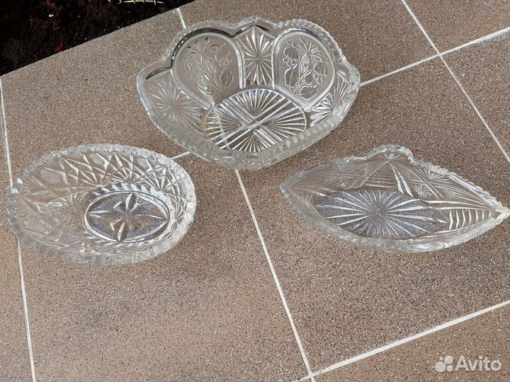 Хрустальные вазы салатники конфетницы СССР