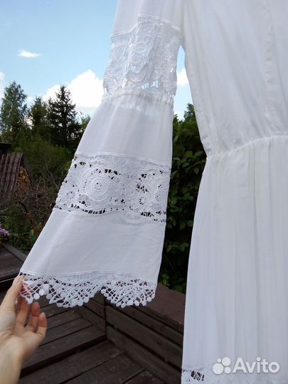 Платье женское летнее белое длинное xxxl