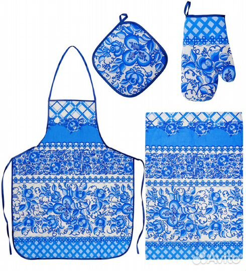 Кухонный Набор: Фартук Полотенце Варежка-Прихватка