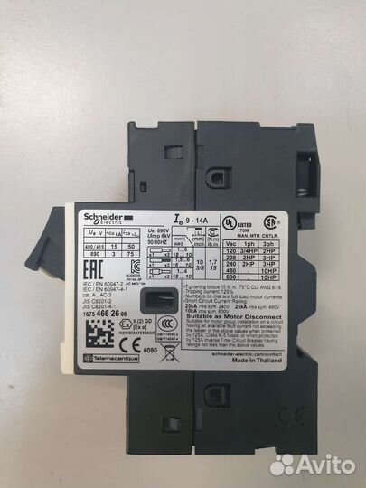 SE автомат защиты двигателя 9-14А GV2ME16