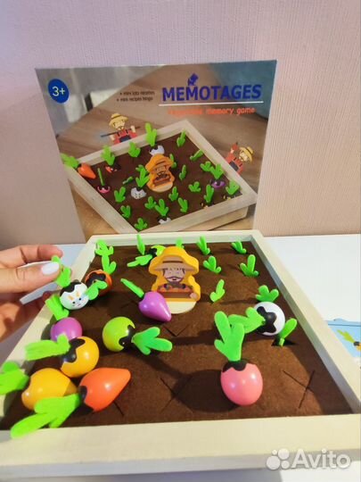 Деревянный сортер Монтессори Собери урожай ферма