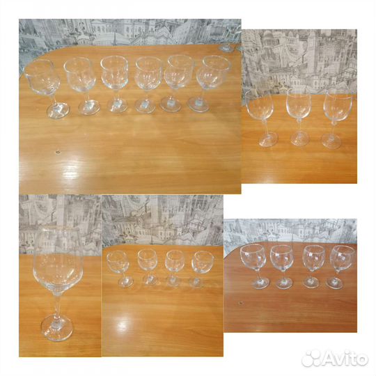 Бокалы подставные тарелки 11 штук