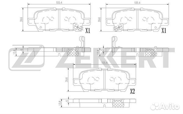 Колодки торм. диск. задн. Nissan Cube (Z12) 10- Juke (F15) 10- Pulsar (C13) 14- Teana (J32 J33 L3