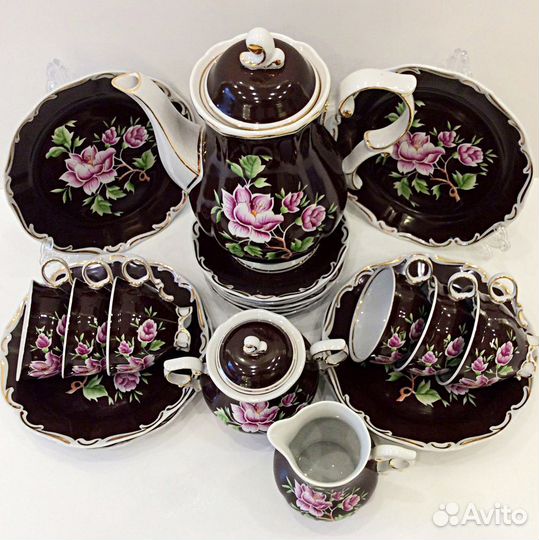 Сервиз чайный в коричневом цвете 50-е годы Германи