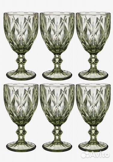 Бокалы, фужеры рюмки из цветного стекла