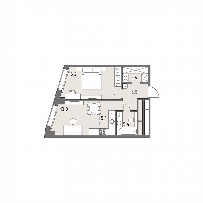 2-к. квартира, 48,9 м², 27/35 эт.