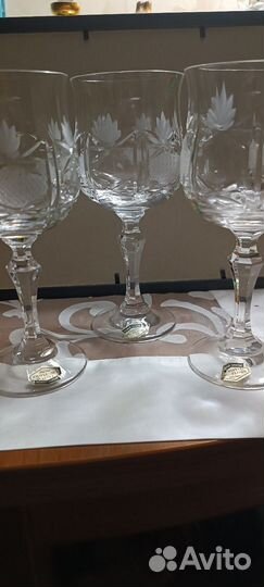 Хрустальные фужеры бокалы Чехословакия 1980- е