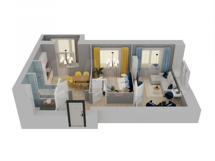 2-к. квартира, 55,4 м², 5/10 эт.