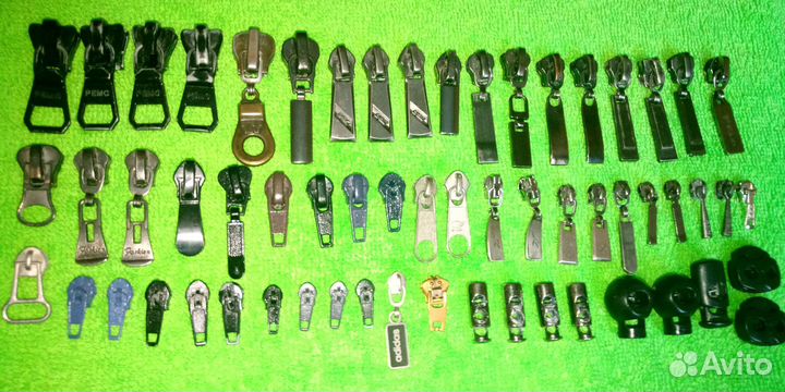 Бегунки к молниям разные много