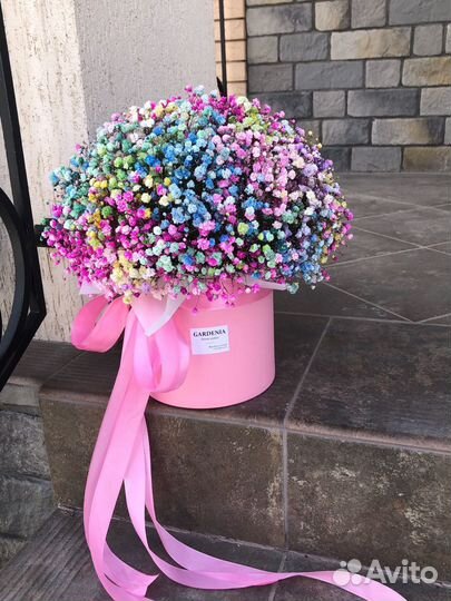 Цветы с доставкой гипсофила букет в коробке
