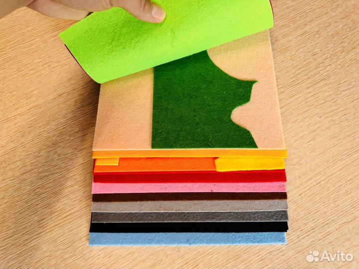 Листы фетра разноцветные, остатки, формат А4