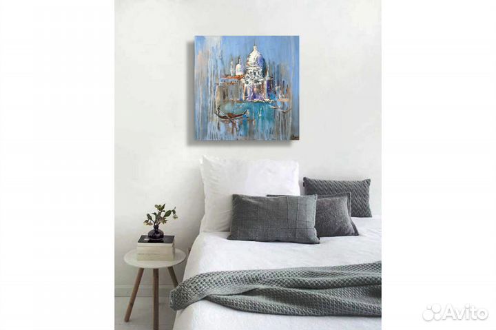 Картина Венеция городской пейзаж 40х40 см масло