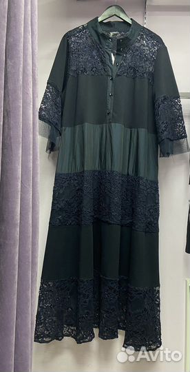 Платье нарядное в стиле бохо новое черное и синее