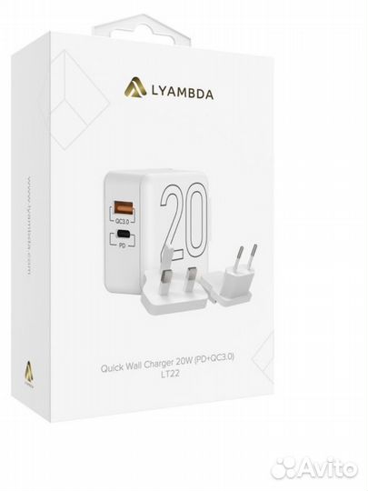 Lyambda Cетевое зарядное устройство 20Вт c 2-мя