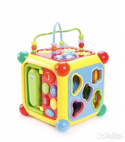 Развивающая игрушка сортер Мультикуб Жирафики