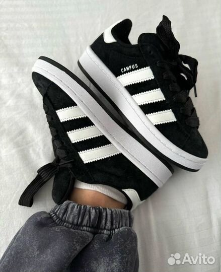 Adidas Campus 00s Black/White кроссовки женские