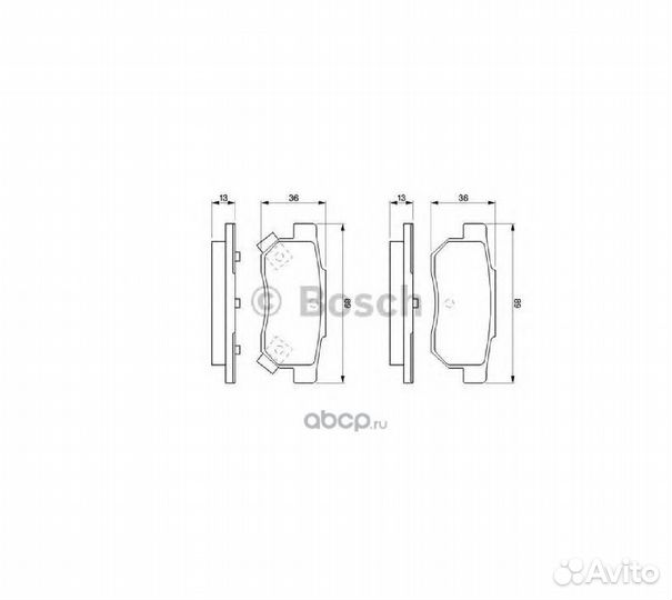 Колодки тормозные дисковые bosch 110523