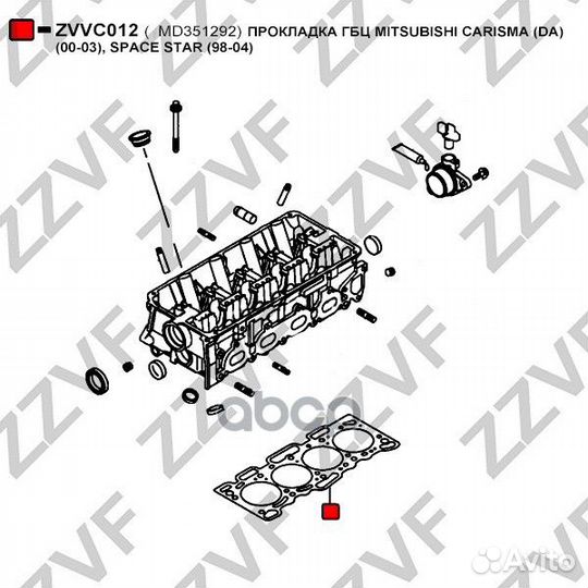 Прокладка гбц mitsubishi carisma (DA) (00-03)