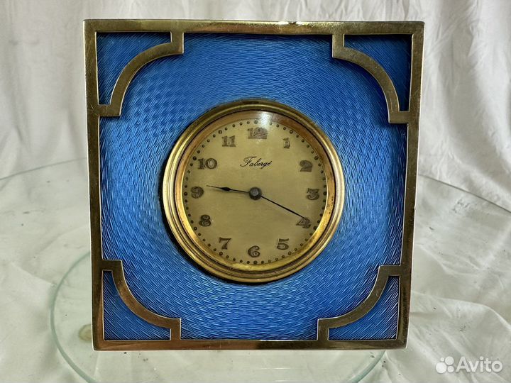 Часы серебряные с эмалью, 84 Фаберже.Арт-Деко