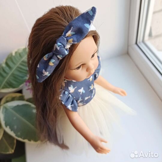 Платье и повязка для куклы Паола Рейна 32-34см