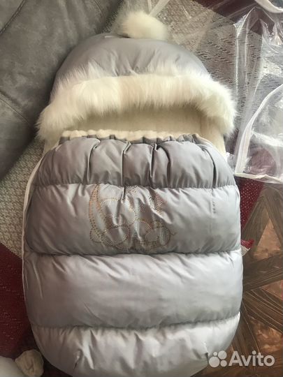 Конверт зимний на овчине до 3 мес