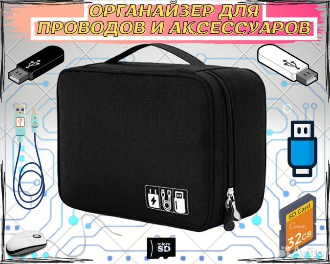 Органайзер для хранения проводов и зарядок
