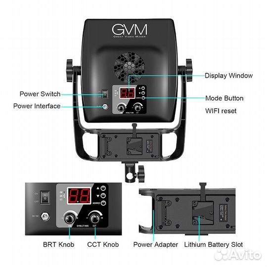 Комплект осветителей GVM LT100S (3шт)