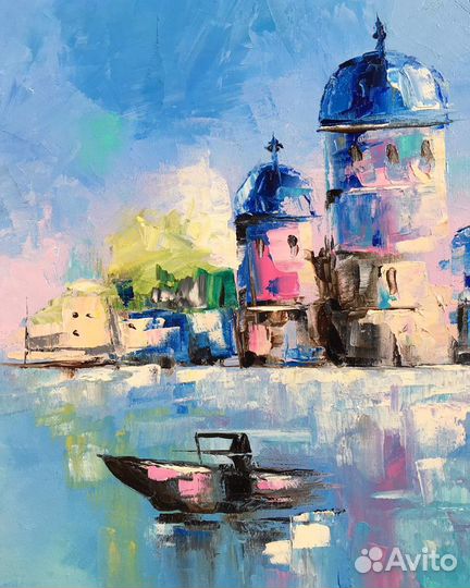 Картина холст масло картинка пейзаж венеция море