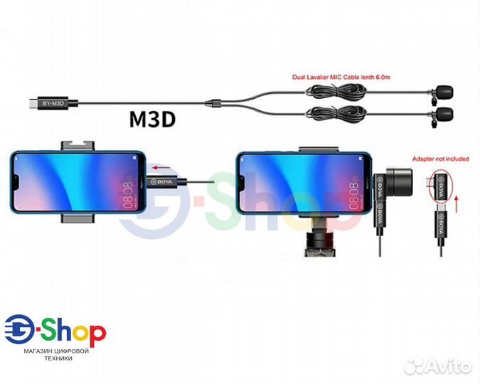 Микрофон Петличный Boya BY-M3D Type-C