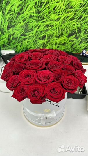31 Роза в коробке.Доставка Москва и мо