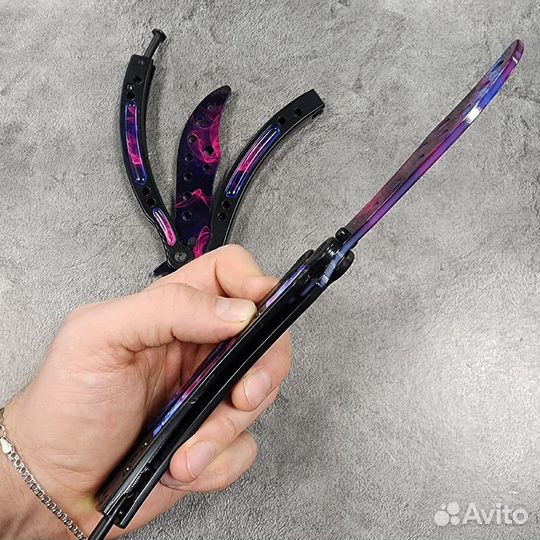 Нож бабочка тренировочная CS GO ст.420 (Космос)