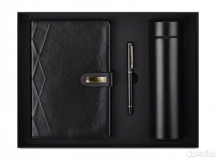Подарочный набор ежедневник, ручка, термос
