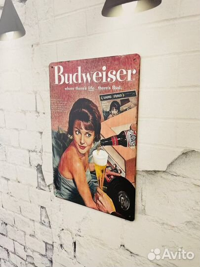 Декор на стену табличка Budweiser Beer