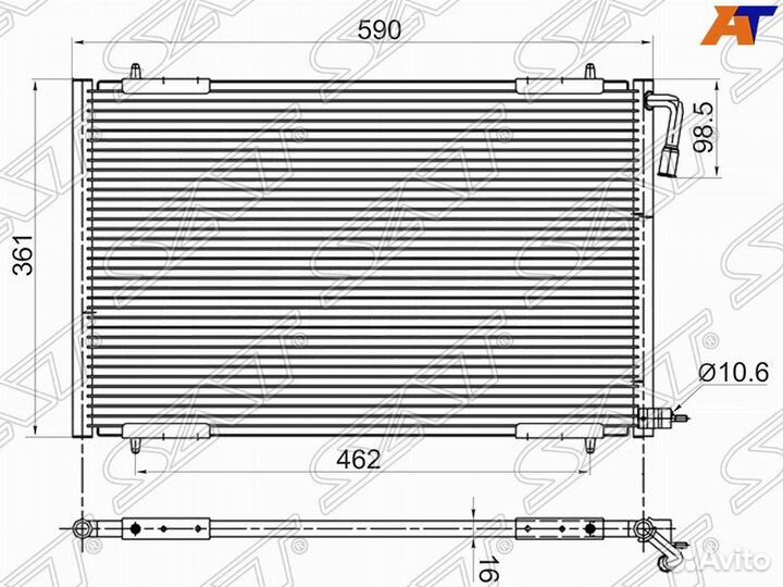 Радиатор кондиционера peugeot 206 98-05