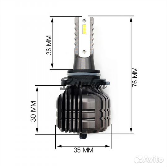 Cветодиод.лампы Sariti F5/9005(HB3) 6000K,12V