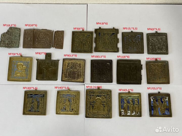 Икона Складень старообрядческий 18-19 век Бронза